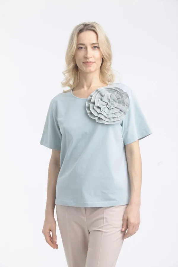 Футболка Л916 хлопок полынь, цветок Tropic 
Л916 хлопок полынь, цветок Tropic