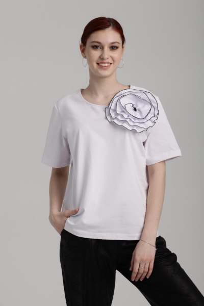 Футболка Л916 хлопок белый цветок Tropic Л916 хлопок белый цветок Tropic