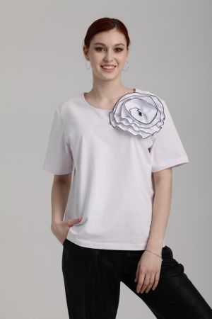 Футболка Л916 хлопок белый цветок Л916 хлопок белый цветок белый цветок Футболка Л916 хлопок белый цветок Л916 хлопок белый цветок