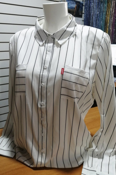 рубашка к2394* белая, полоска 
к2394 белая, полоска