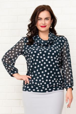 Джемпер Д1742 Нина горох тайга Д1742 Нина горох тайга