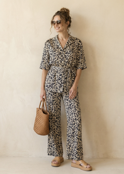 Блузка Л863 креп_346 креп-атлас принт_421 Л863 креп_346 креп-атлас принт_421