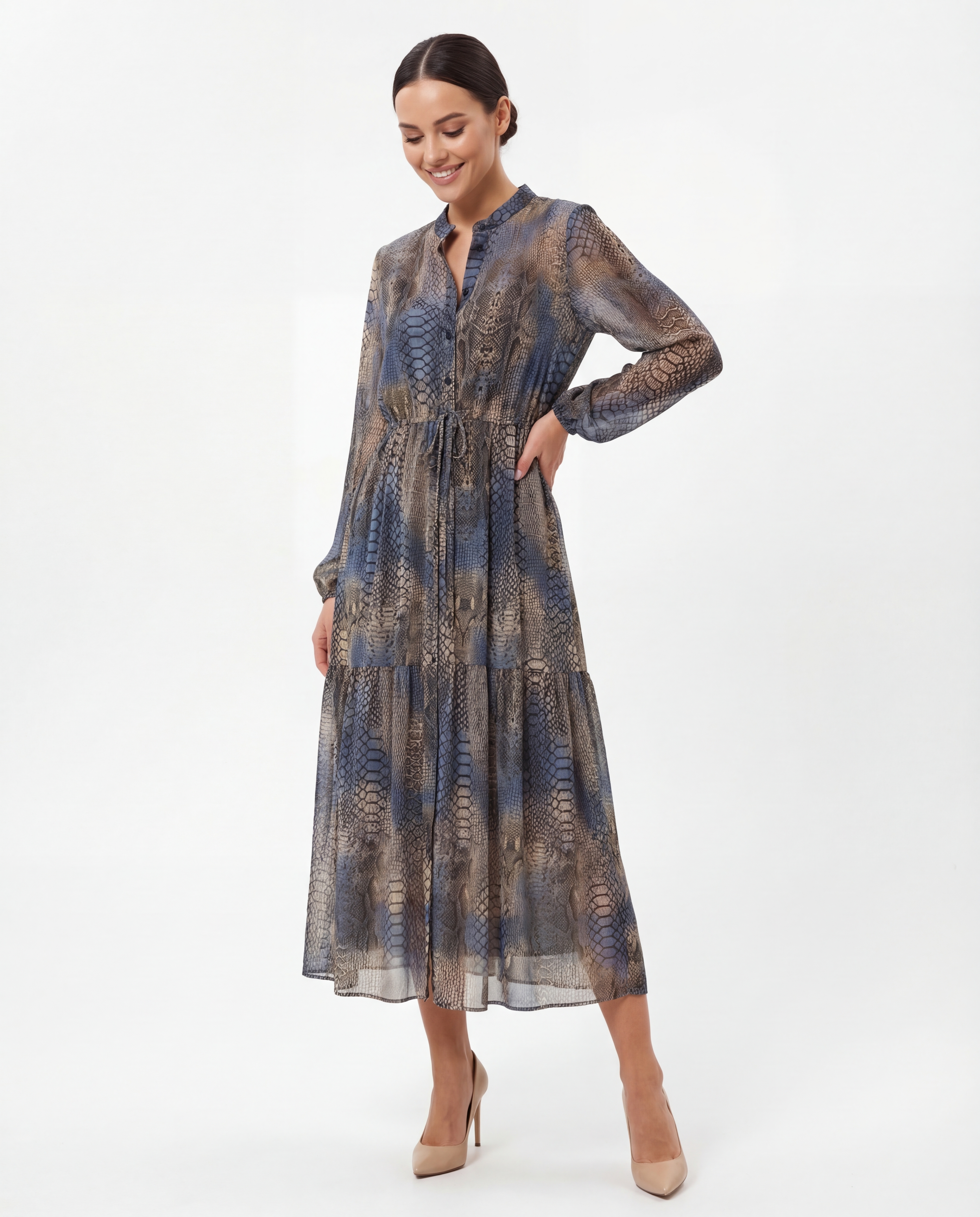 Платье Лабиринт разноцветный змея Весна 
Лабиринт разноцветный змея