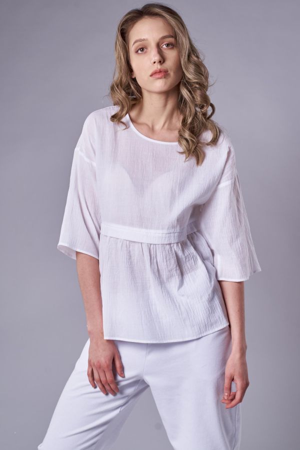 блузка Л759 батист жатка белый Л759 батист жатка белый