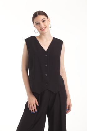 жилет Л538 текстиль Вивьен_340 чёрный Л538 текстиль Вивьен_340 чёрный