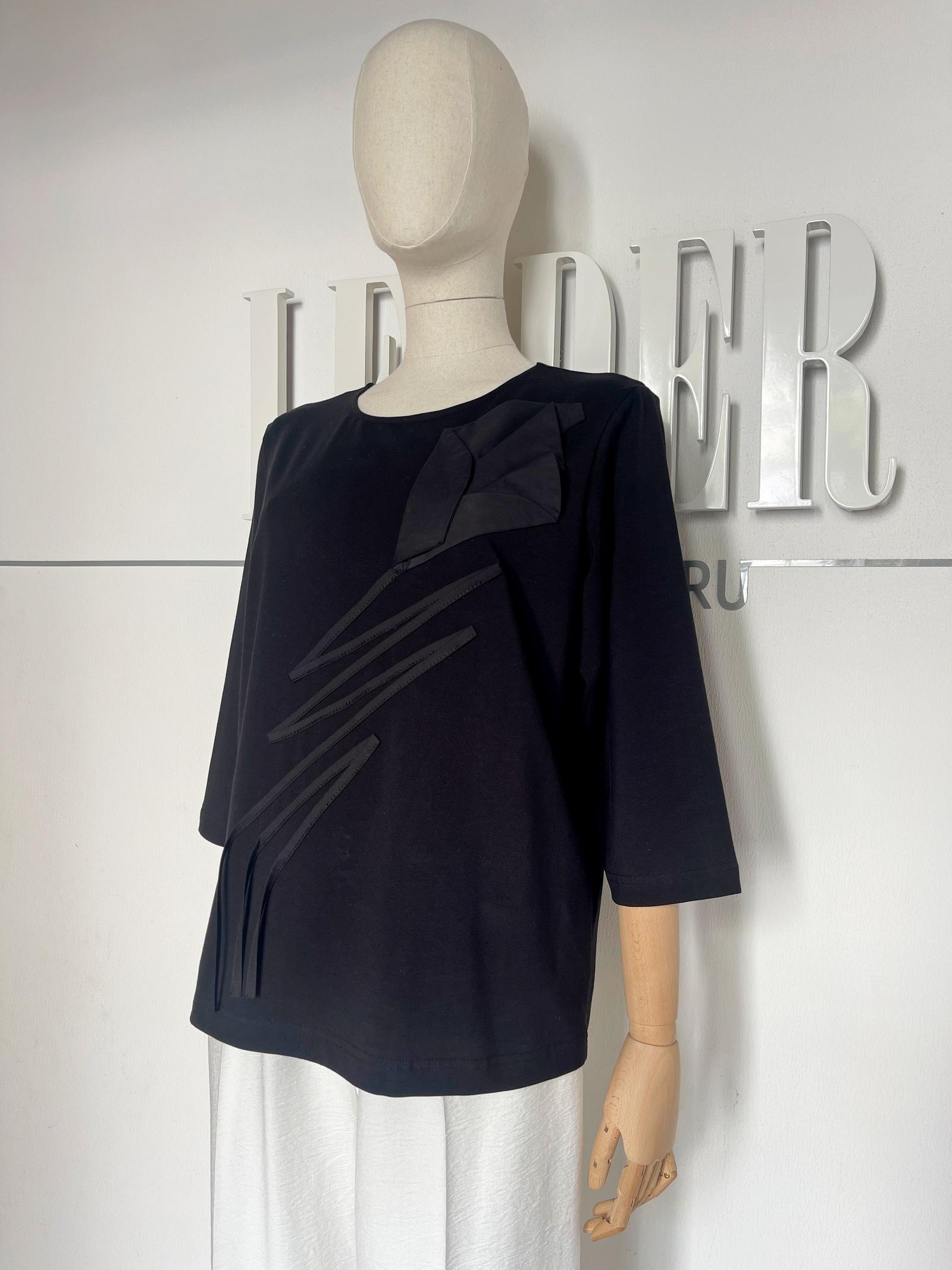 Футболка Л918 хлопок плотный черный, бутон Л918 хлопок плотный черный, бутон