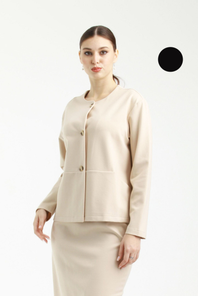 Жакет Л581 трикотаж джерси черный_413 
Л581 трикотаж джерси черный_413