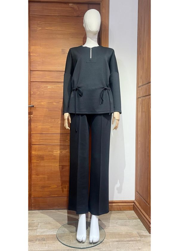 Брюки Л949 трикотаж неопрен чёрный 
Л949 трикотаж неопрен чёрный