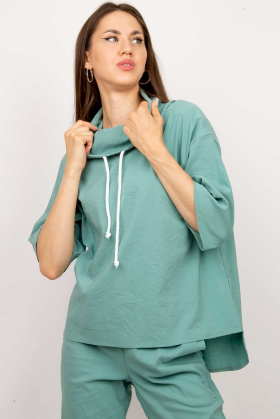 блузка Л600 стрейч_259 еловый Л600 стрейч_259 еловый