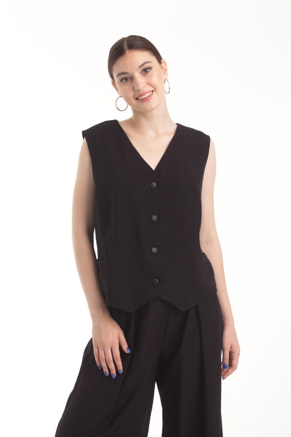 жилет Л538 текстиль Вивьен_340 чёрный Л538 текстиль Вивьен_340 чёрный