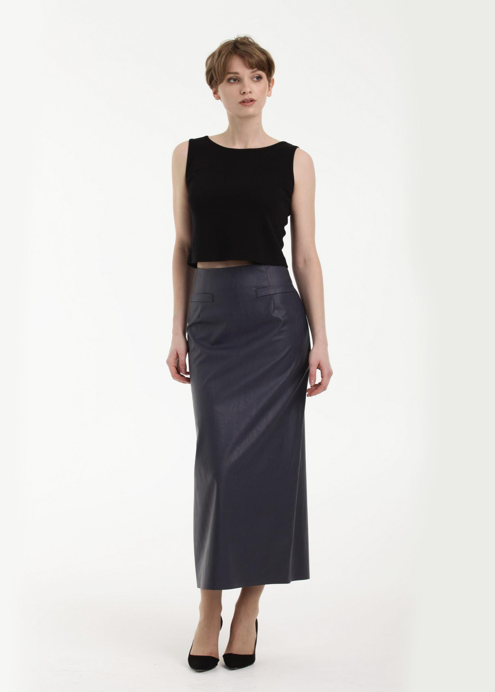 юбка Л512 экокожа лайт т.синий skin Л512 экокожа лайт т.синий skin