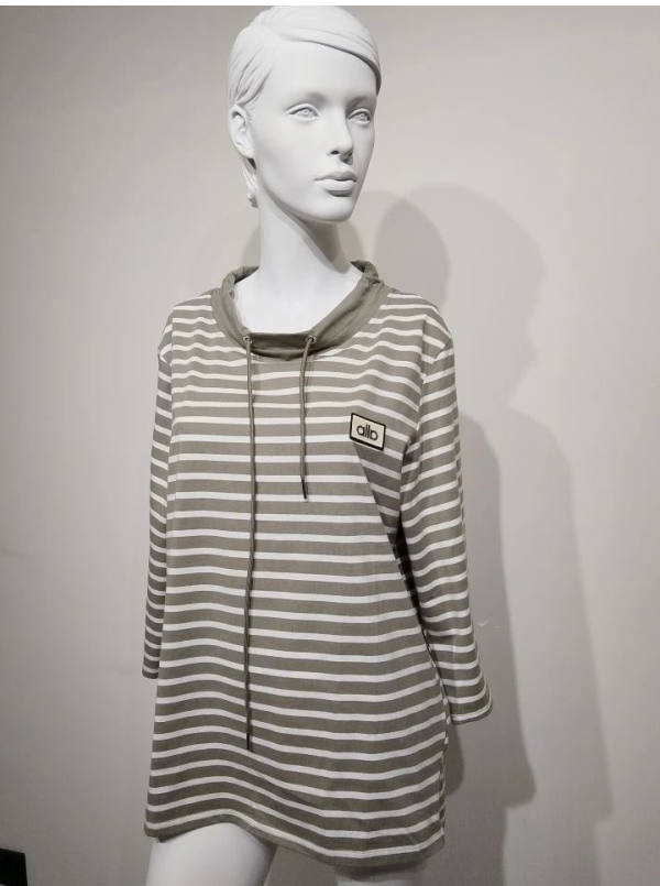 Блузка К6212 полоска хаки 
К6212 полоска хаки