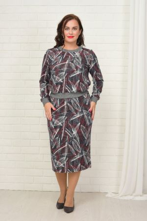 свитшот+юбка Д1717 Висконти графика лист Д1717 Висконти графика лист