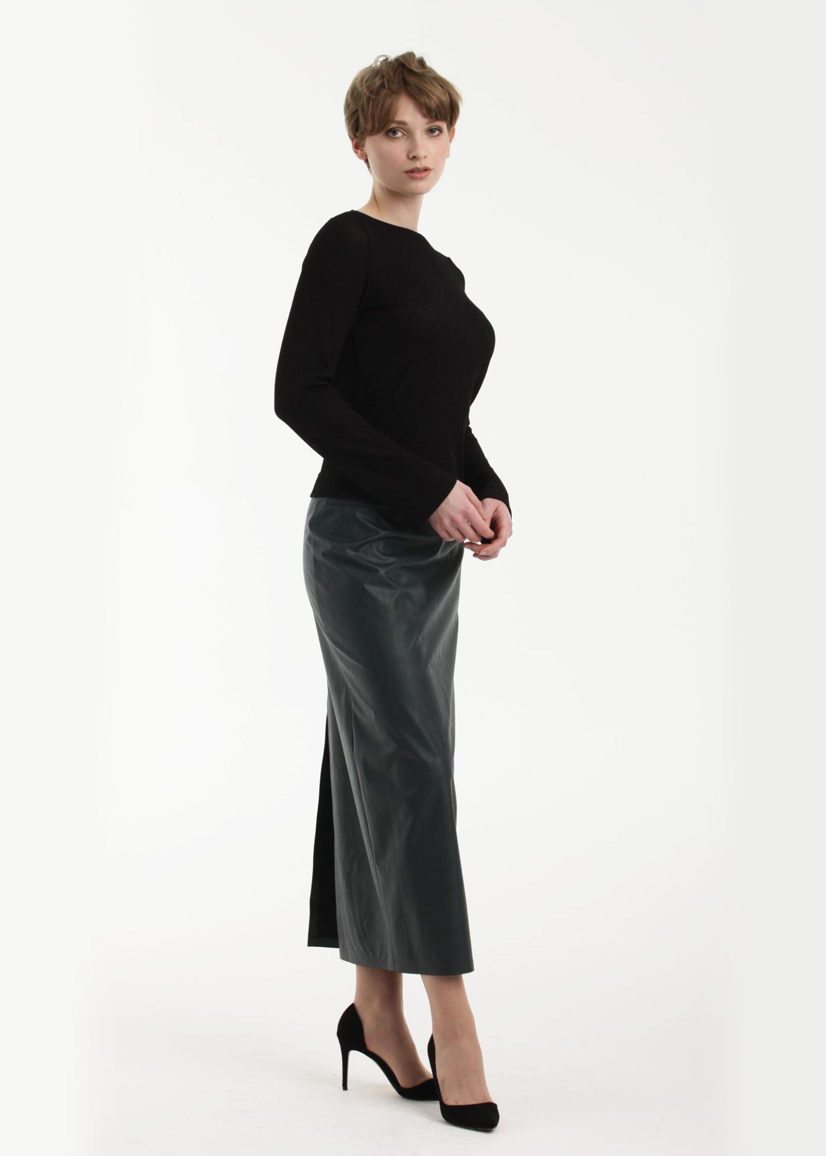 юбка Л512 экокожа лайт т.зеленый skin 
Л512 экокожа лайт т.зеленый skin