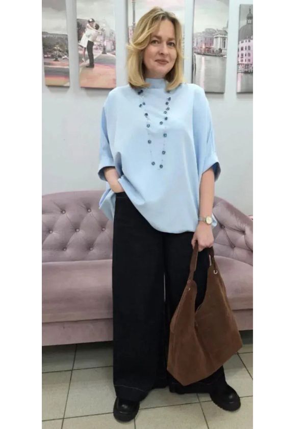 Блузка 8-143-78 голубой 
8-143-78 голубой