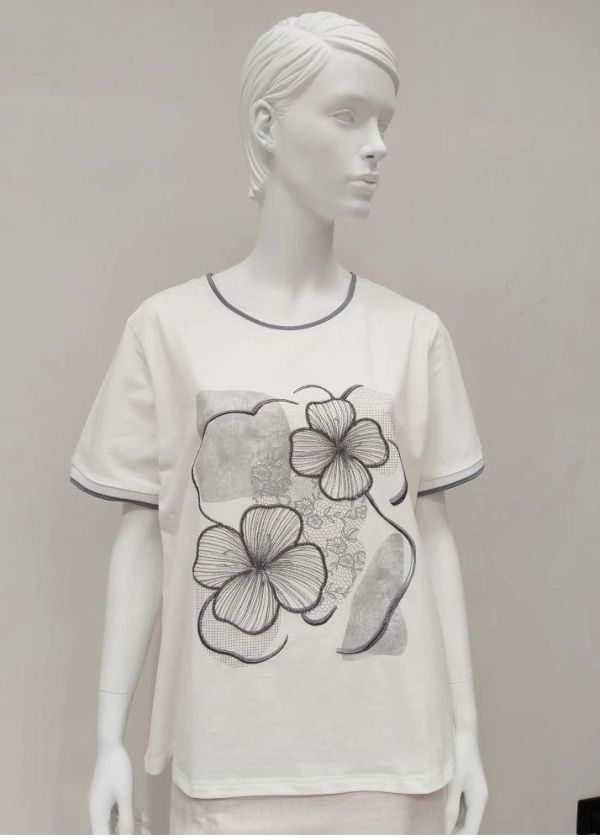 блузка К02 белый цветы 
К02 белый цветы