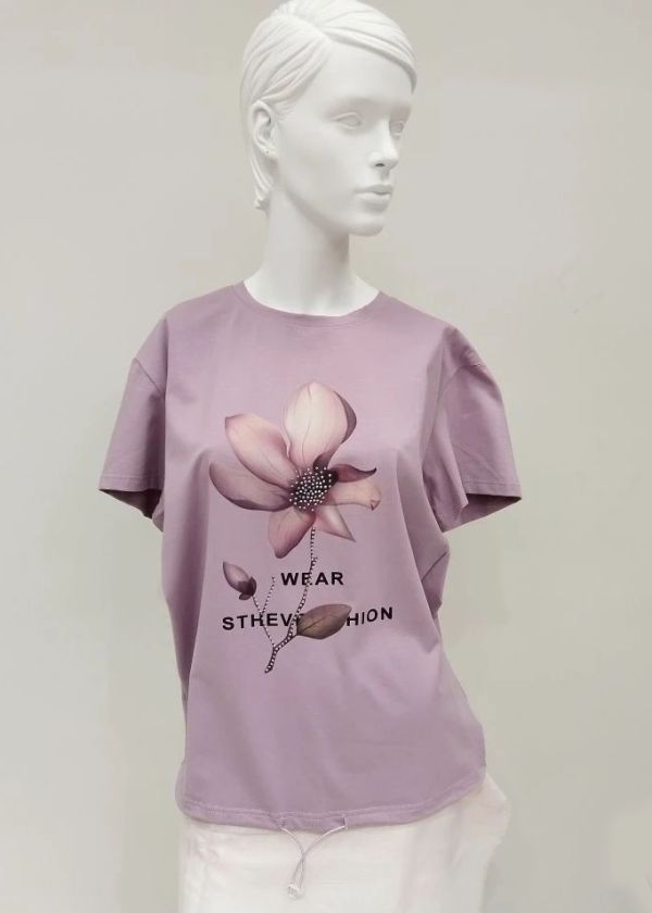 блузка К02850 лиловый цветок 
К02850 лиловый цветок