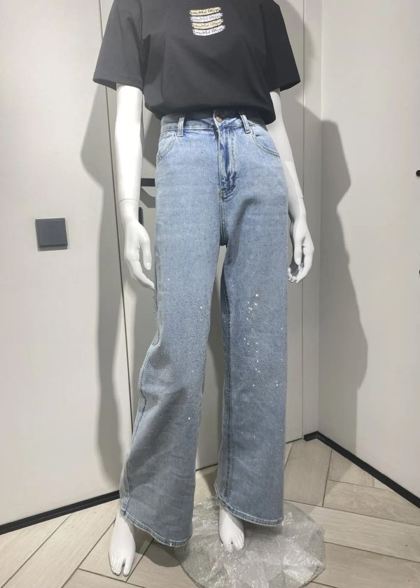 Джинсы дж58138 голубой стразы ZV дж58138 голубой стразы