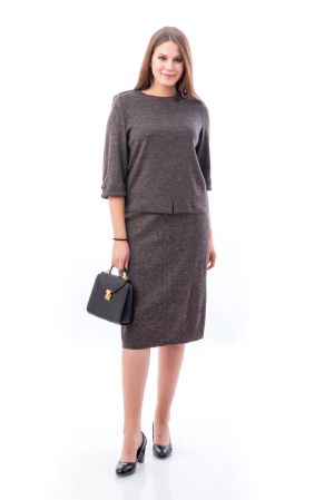 джемпер+юбка С5143_вяз корич.меланж С5143_вяз корич.меланж