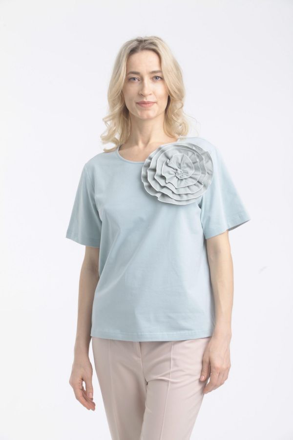 Футболка Л916 хлопок полынь, цветок Tropic 
Л916 хлопок полынь, цветок Tropic