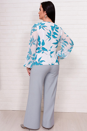 Джемпер Д1801 Сеньорита*30 белый-аква Д1801 Сеньорита*30 белый-аква