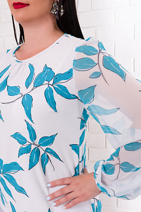 Джемпер Д1801 Сеньорита*30 белый-аква Д1801 Сеньорита*30 белый-аква