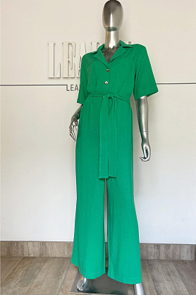 комбинезон Л808 хлопок-лен зелёный Л808 хлопок-лен зелёный