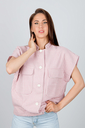 жилет Л645 пье-де-кок розовый Л645 пье-де-кок розовый