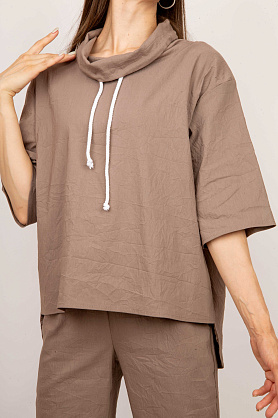 блузка Л600_137 стрейч мокко Tropic Л600_137 стрейч мокко Tropic