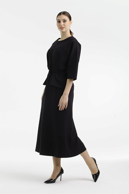 Юбка Л583 трикотаж джерси черный_417