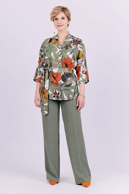 костюм К2472-142 цветы и зелень