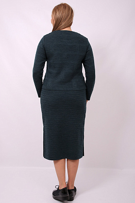 джемпер+юбка Ш1059_вяз 194 темная лагуна Ш1059_вяз 194 темная лагуна