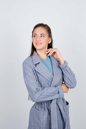 жакет Л783 драп ёлочка т.синий Л783 драп ёлочка т.синий