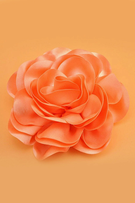 брошь заколка Роза ШИК ярко-оранжевый