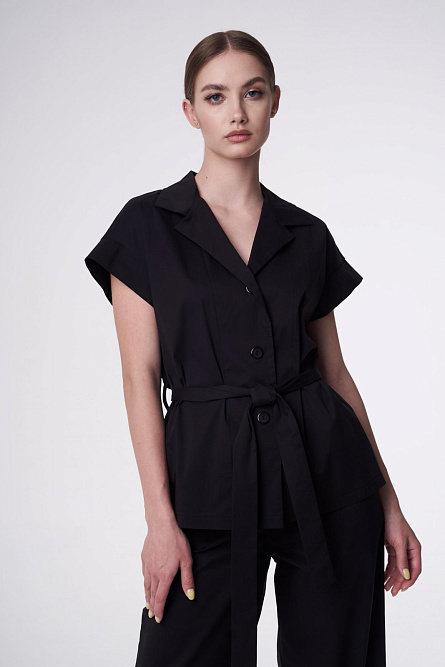 Жилет Л807_498 текстиль плательный Италия лайт чёрный