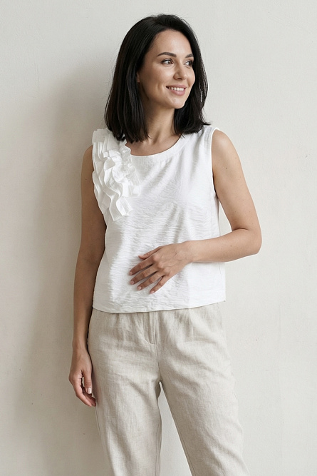 блузка Л555 Вивьен белый_441 Tropic