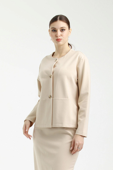 Жакет Л581 джерси св.бежевый
