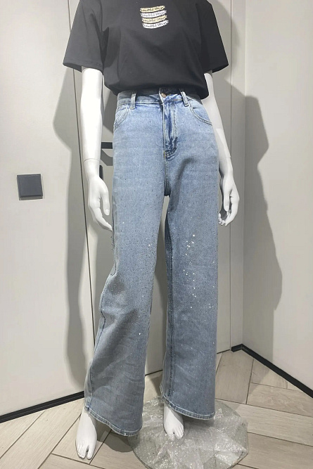 Джинсы дж58138 голубой стразы ZV