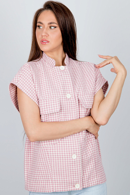 жилет Л645 пье-де-кок розовый