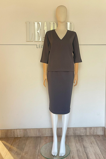 Юбка Л2167 трикотаж Манчестер графит_412