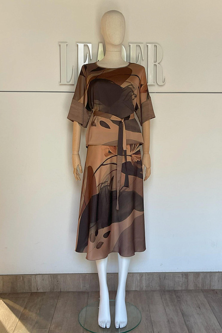 Юбка Л519 атлас принт